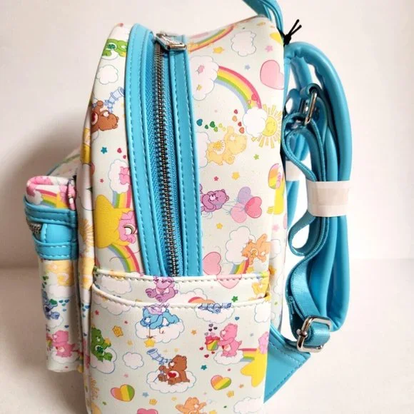 Loungefly Care Bears Mini Backpack 40th Anniversary All Over Pattern Bag - Picture 2 of 11
